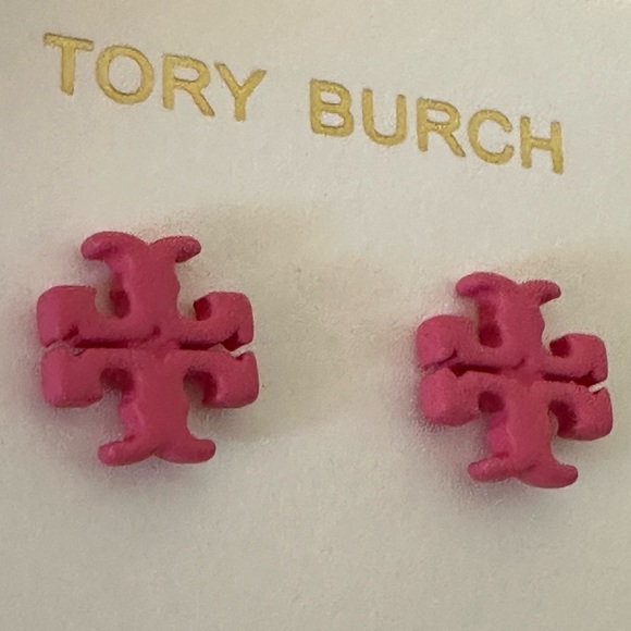 Sold out price Red small double T logo stud earrings - Picture 2 of 4